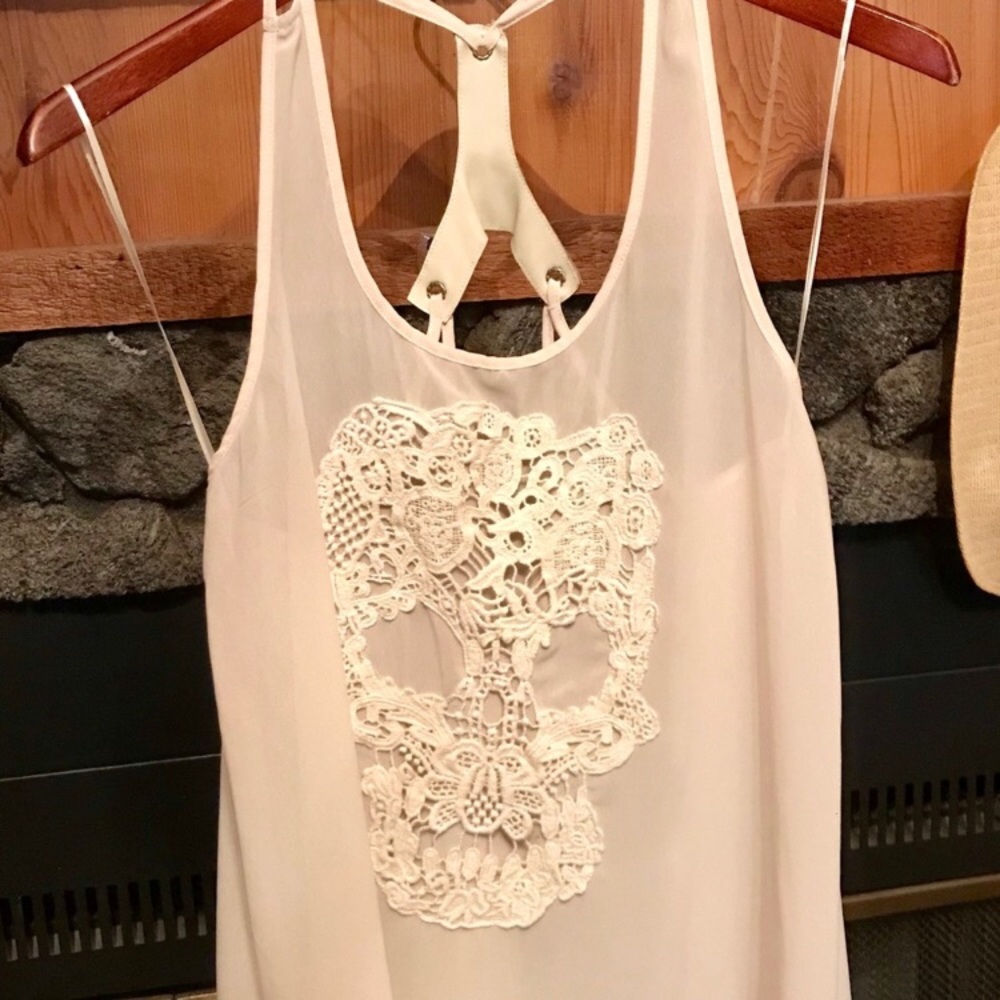 Host pick! Halloween sexy lace skull camisole tank